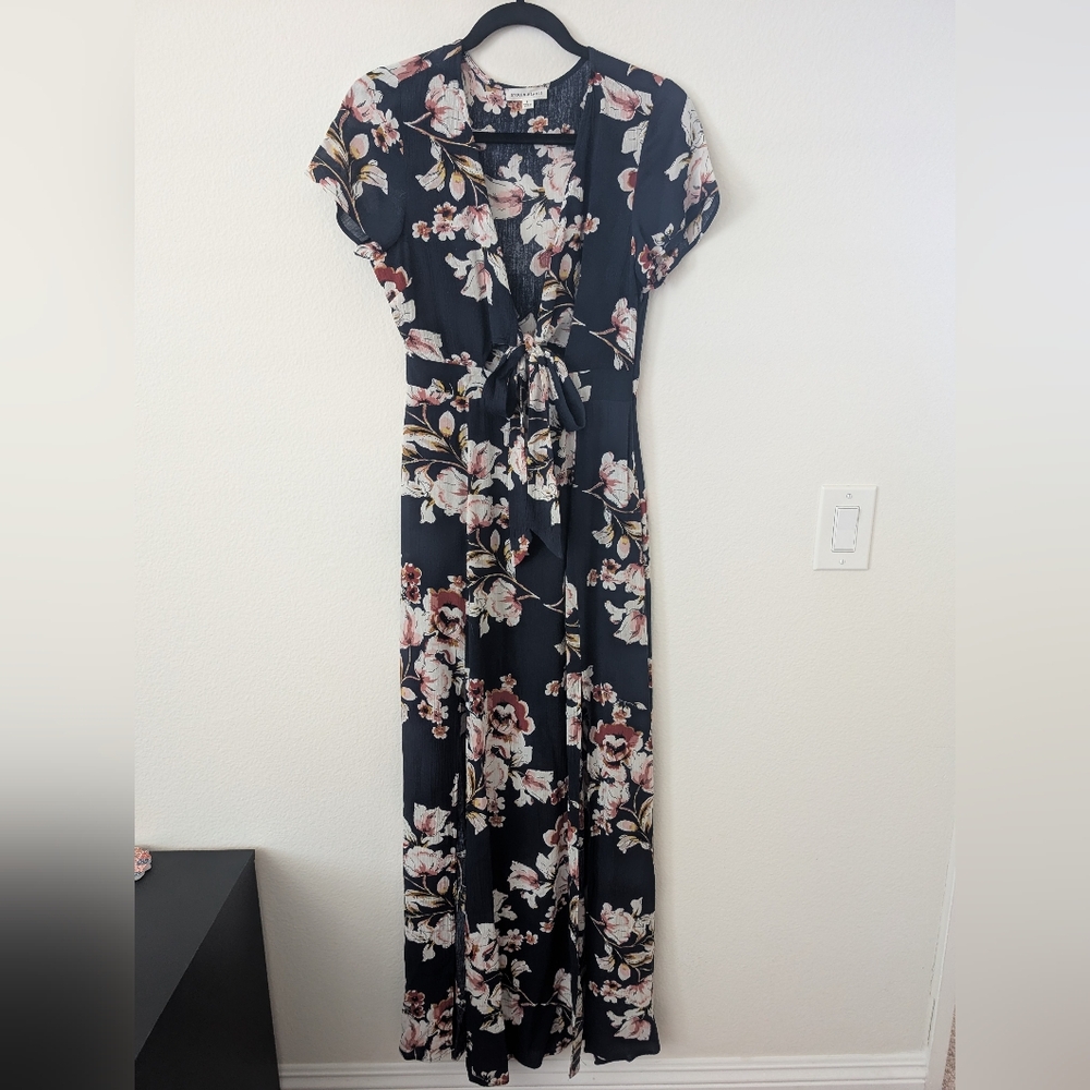 Floral Dark Blue Maxi Dress (S)